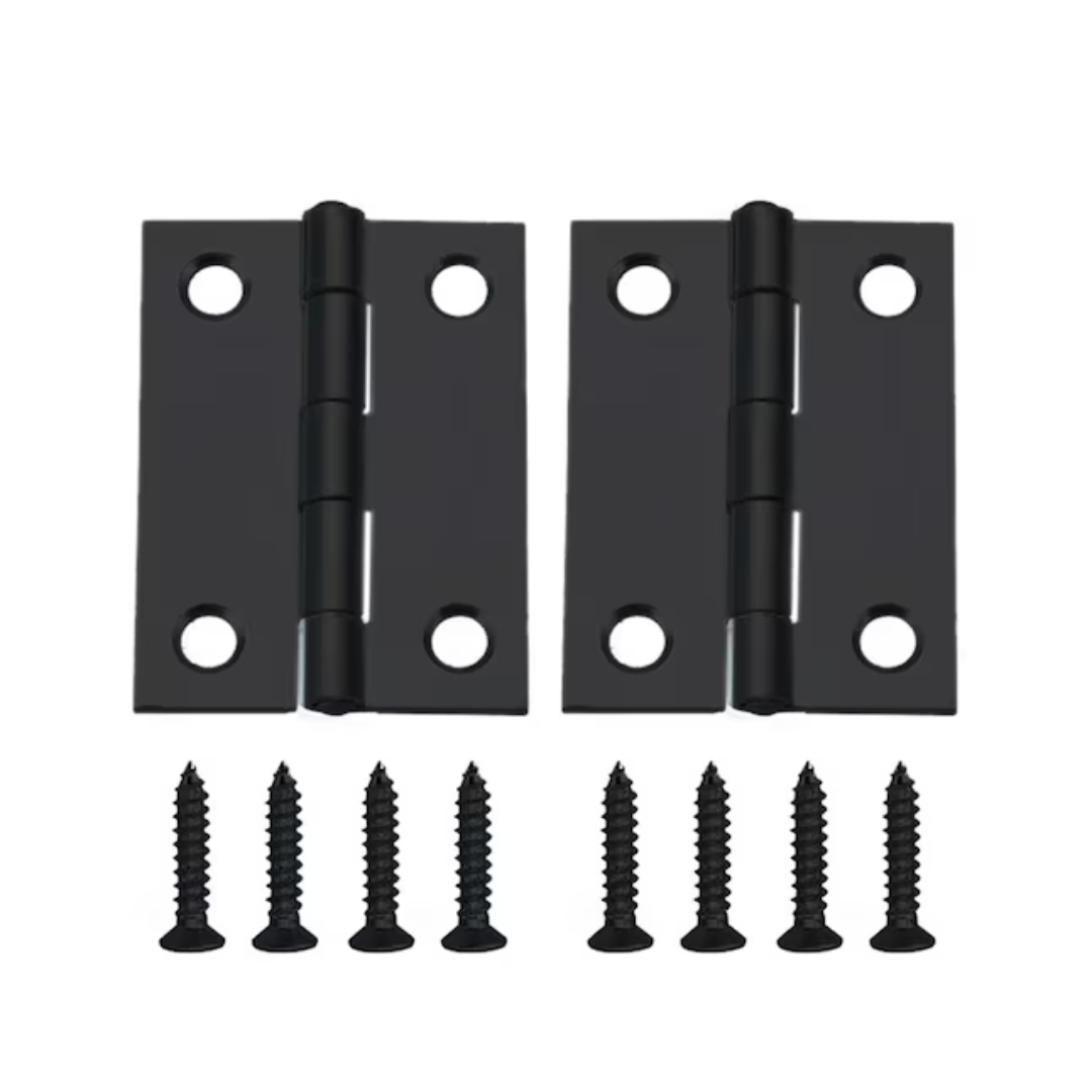 Mowvera 2-Inches Matte Black Mortise Door Hinge 2-Pack