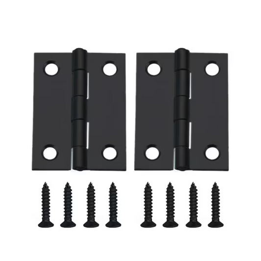 Mowvera 2-Inches Matte Black Mortise Door Hinge 2-Pack